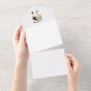 Wedding Invite Vintage Art Wedding Geese