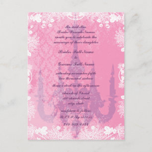 Wedding Invite Vintage Chandelier Pink Lavender