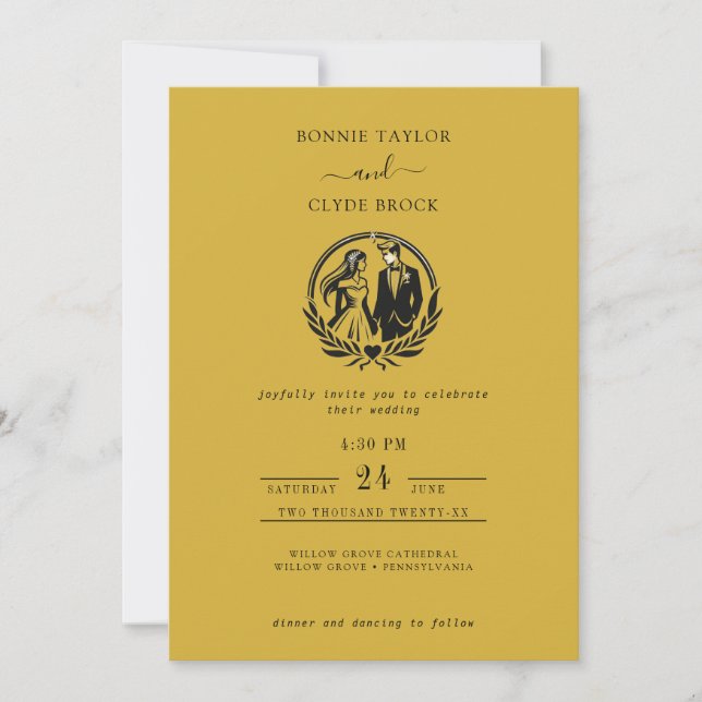 Wedding Invite with Your Photo & Classic Layout (Front)