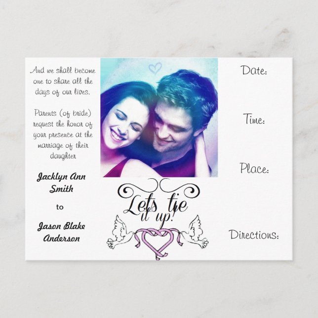wedding invites postcard personalise (Front)