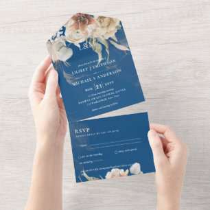 Wedding Invites with RSVP   BOHO Pampas Grass 