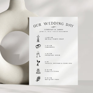 Wedding Itinerary Card for Bridal Party & Vendors