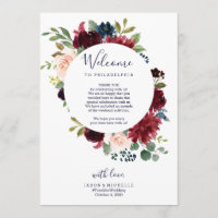 Wedding Itinerary Hotel Welcome Letter - Burgundy