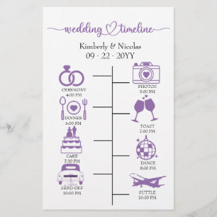 Wedding Itinerary Icon Chic Script Wedding Station Stationery