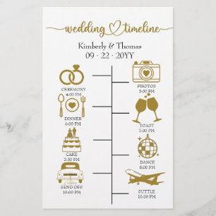 Wedding Itinerary Icon Chic Script Wedding Station Stationery