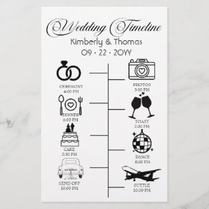 Wedding Itinerary Icon Chic Script Wedding Stationery