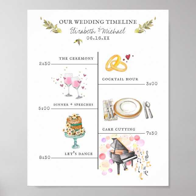 Wedding Itinerary Schedule Welcome Sign (Front)