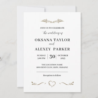 Wedding ivintation minimal  design invitation