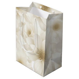 Wedding Ivory Floral Abstract Medium Gift Bag