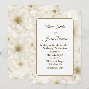 Wedding Ivory Flowers Invitation