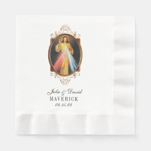 Wedding Jesus Divine Mercy Elegant Paper Napkins