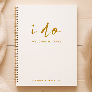 Wedding Journal   Modern Minimal Gold and White