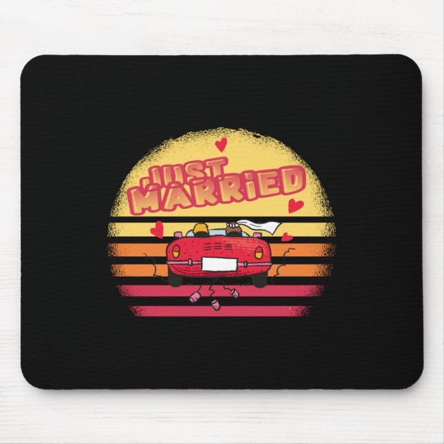 Wedding Just Married Bride Groom Married Long Slee Mouse Mat (Front)