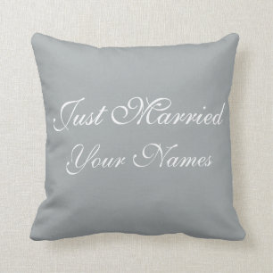 Wedding Just Married Cotton Throw Pillow Customise