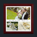 Wedding | Keepsake Box<br><div class="desc">Display your favourite images on the lid of this beautiful jewellery/keepsake box. Made of lacquered wood, the jewellery box comes in Golden Oak, Ebony Black, Emerald Green, and Red Mahogany. Soft felt protects your jewellery and collectibles.</div>