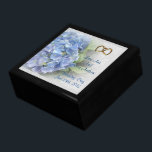 Wedding keepsake box hydrangea<br><div class="desc">Wedding keepsake box with soft focus hydrangea flowers on lace look background with names and date of the wedding couple. Perfect gift for bride and groom to save mementos from their special day. Customise with names and date. You can also change the font and the font colour. This beautiful box...</div>