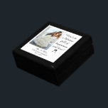 Wedding Keepsake Box with Photo Personalised<br><div class="desc">This elegant wedding keepsake box says Here's to a lifetime full of happiness and love! Personalise photo of bride and groom,  names and wedding date.</div>