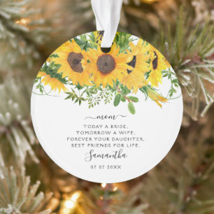 Wedding Keepsake Mother of the Bride Floral Photo Ornament