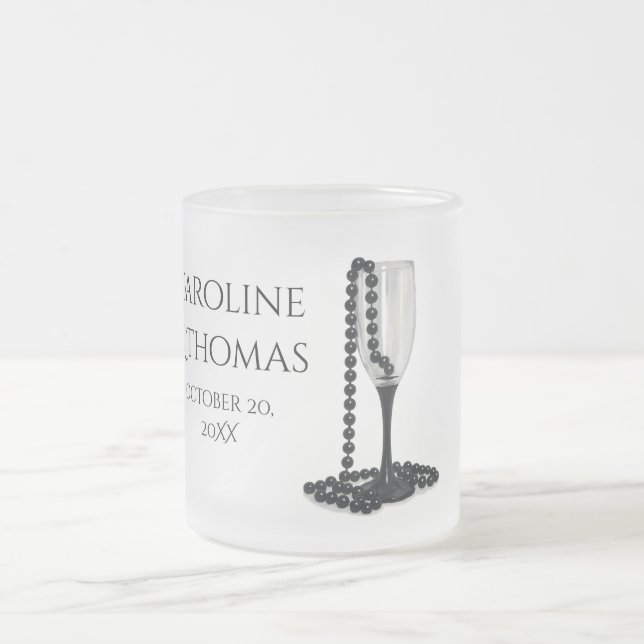 Wedding Keepsake Mug Elegant Pearl Design (Center)