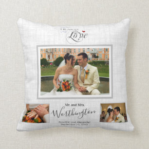 Wedding Keepsake Photo Collage Personalised Cushion