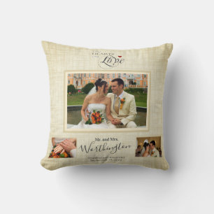 Wedding Keepsake Photo Collage Personalised Throw  Cushion