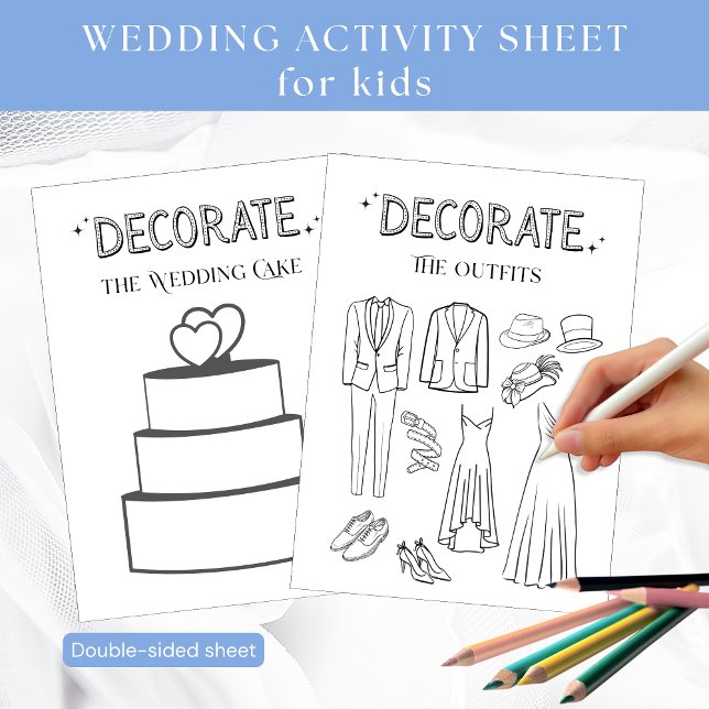 Wedding Kids draw and colour Activity Sheet (Creator Uploaded)