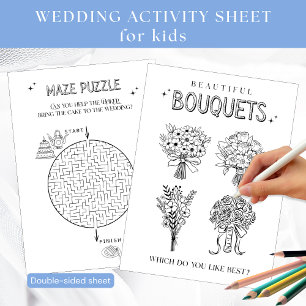 Wedding Kids Maze and Colouring in Sheet