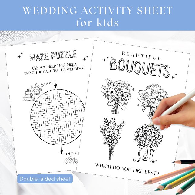 Wedding Kids Maze and Colouring in Sheet (Creator Uploaded)
