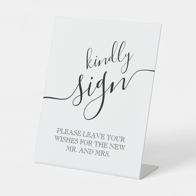 Wedding Kindly sign Pedestal Sign (Front)