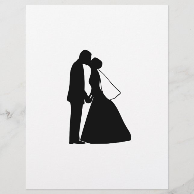 Wedding kiss bride and groom silhouette (Front)