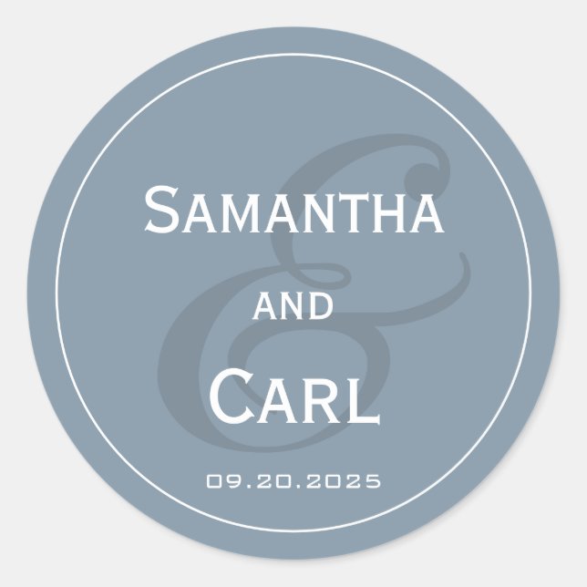 Wedding Label Round Coastal (Front)