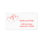 Wedding Label - Two Red Hearts<br><div class="desc">Two Red Hearts. Love. Wedding.</div>