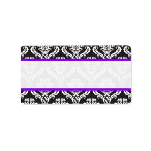 Wedding Labels Damask Purple