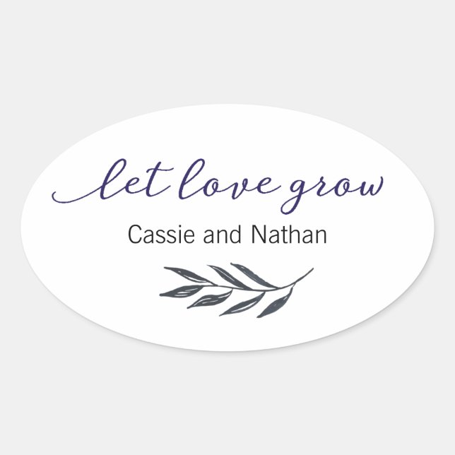 Wedding Labels Let Love Grow Favour Stickers (Front)