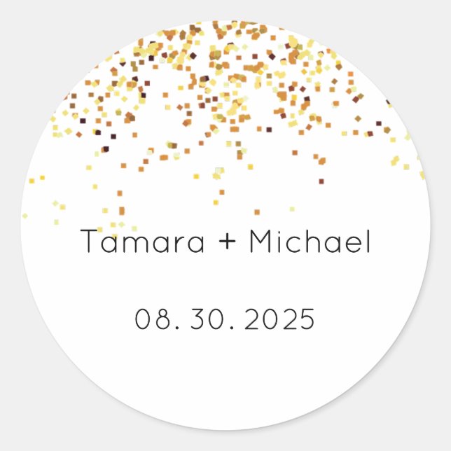Wedding Labels, Wedding Name Date Stickers (Front)