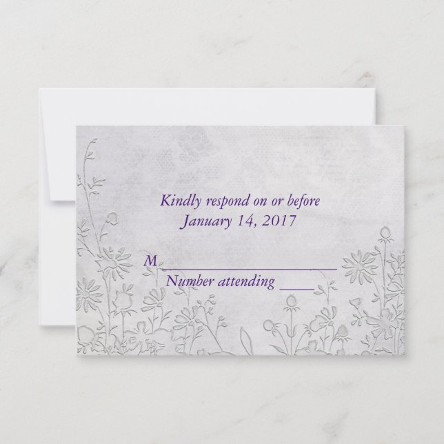 Wedding Lace RSVP Card (Front)
