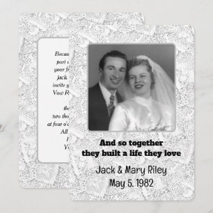 Wedding Lace Vow Renewal Photo Frame Invitation
