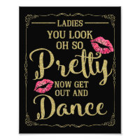 Wedding ladies bathroom sign funny custom gold