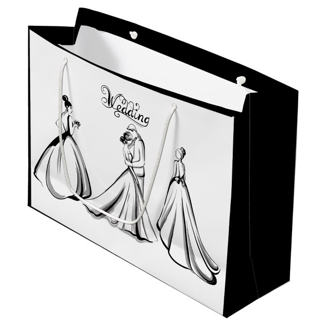 Wedding Large Gift Bag (Elegant illustrations of brides!)
