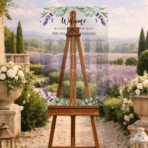 Wedding lavender 15 tables seating chart