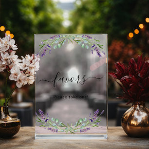 Wedding lavender eucalyptus greenery favour acrylic sign