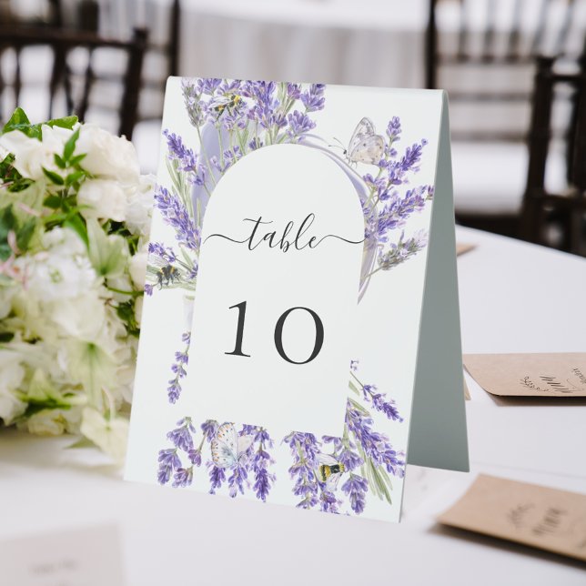 Wedding lavender florals violet table number (Creator Uploaded)