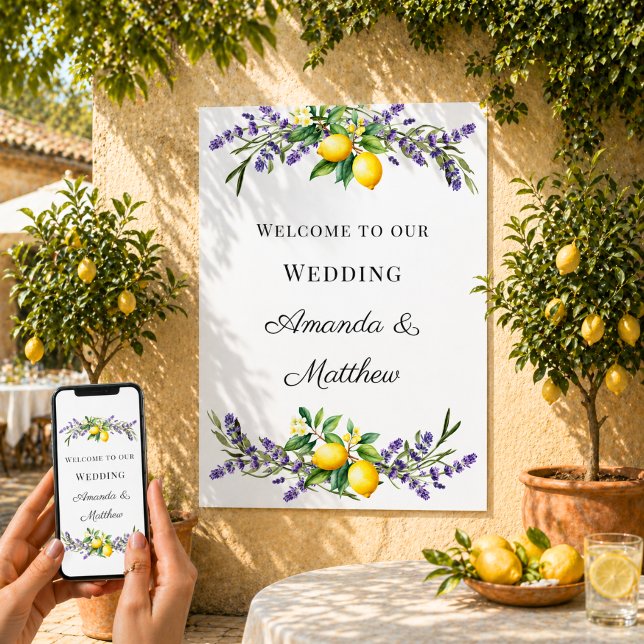 Wedding lavender lemons welcome poster (Creator Uploaded)