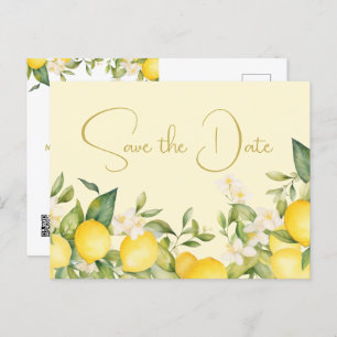 Wedding Lemons Citrus Save The Date Announcement Postcard