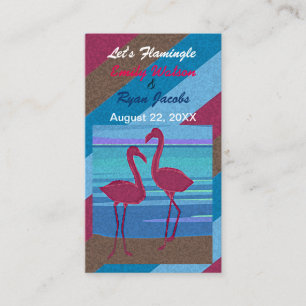 Wedding Lets Flamingle Bird Beach at Dusk Registry Enclosure Card
