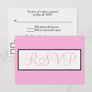 Wedding Light Pink White RSVP Card