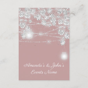 Wedding Lights Jars Glitter Grey Smoky Rose Invitation
