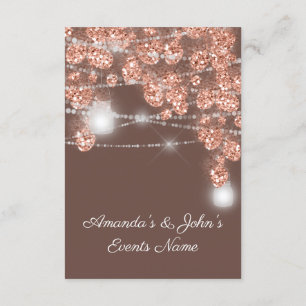 Wedding Lights Jars Rustic Rose Gold Brown Invitation