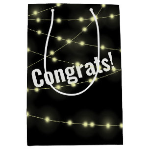 Wedding Lights On Black Medium Gift Bag