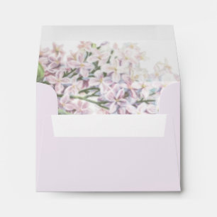 Wedding Lilac Blooms RSVP Envelope